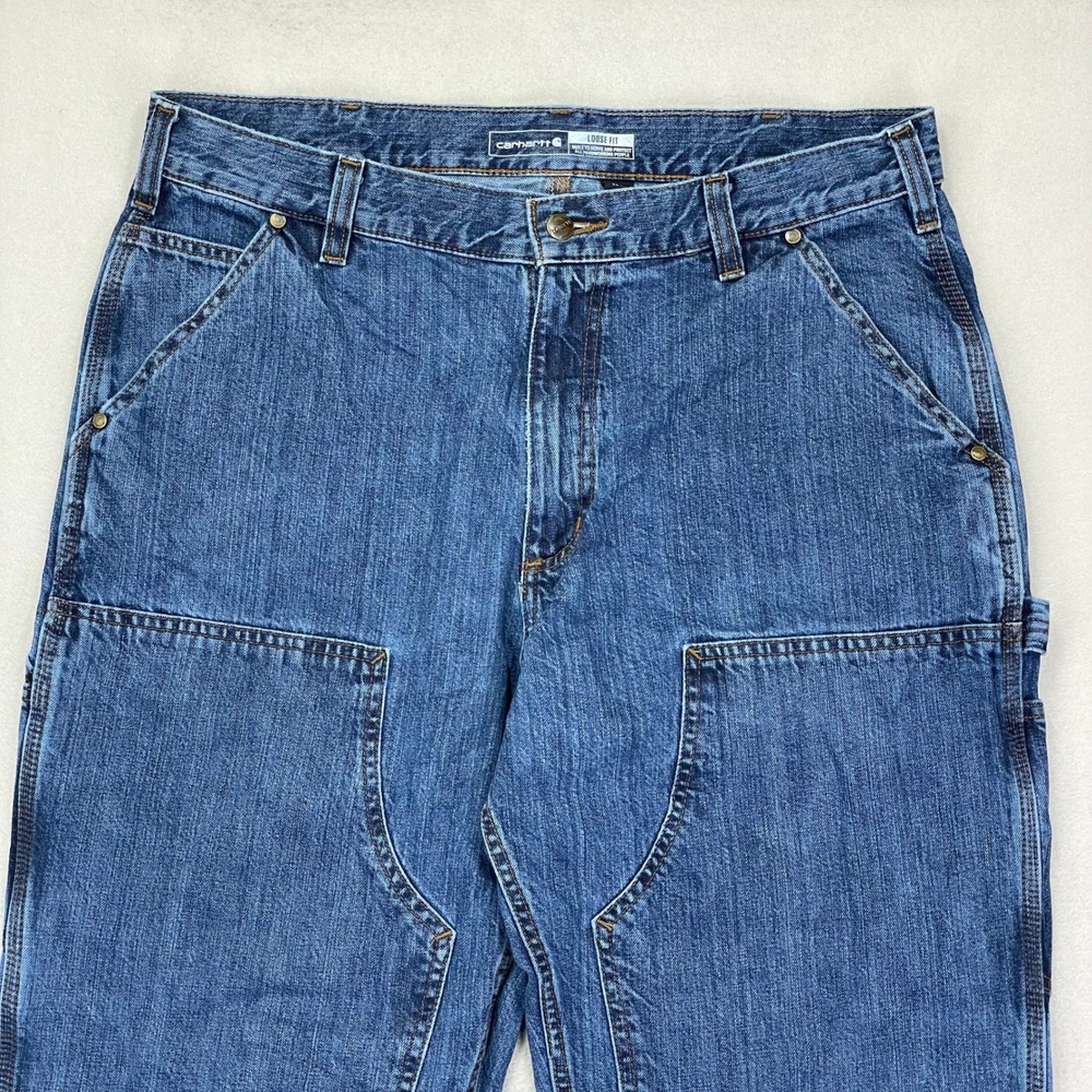 Carhartt Double Knee Jeans Mens 36x36 Loose-Fit Denim Faded Distressed Work Y2K‎